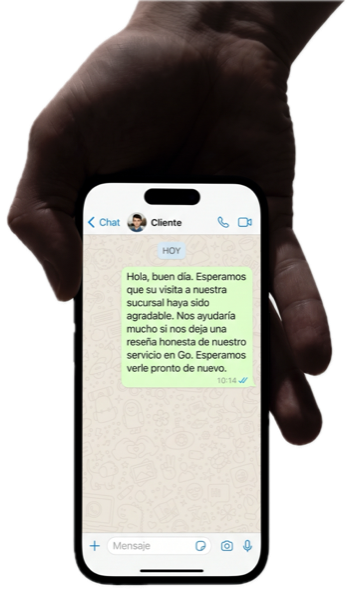 Solicitud automática de reseña enviada al cliente
